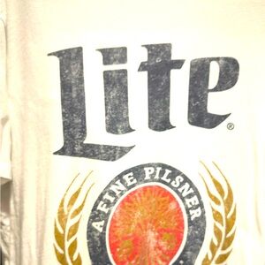 1 Miller Lite beer T shirt distressed print pilsner xL high life old navy